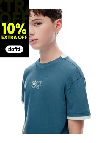 Camiseta Regular Algodón Verde Estampada Niño Verde Gef