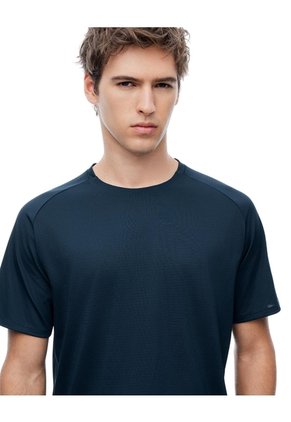 Camiseta Deportiva Control Humedad Azul Hombre Azul