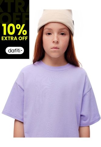 Camiseta Oversize Algodón Lavanda Niña Lavanda Gef