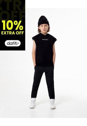 Pantalón Tipo Jogger Negro Niño Negro Gef