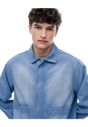 Chaqueta Regular Sin Capucha índigo Medio Hombre Azul
