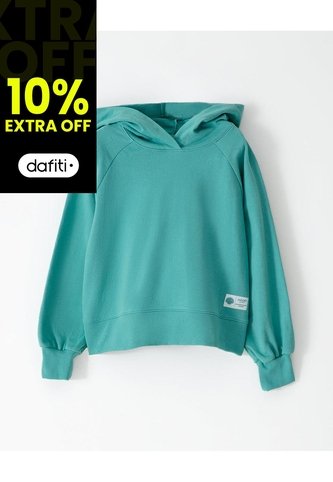 Buzo Tipo Hoddie Algodón Azul Niña Azul Gef