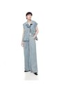 Jean Wide Leg Tiro Alto índigo Medio Mujer Azul Oscuro de Gef