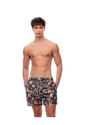 Pantaloneta De Baño Estampada Hombre Verde
