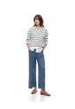Jean Wide Leg Tiro Medio índigo Medio Mujer Azul Oscuro de Gef