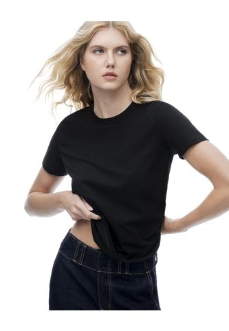 Camiseta Manga Corta Regular Negra Mujer Negro Gef