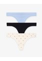 3 Pantys Brasilero Seamless Tiro Medio Surtido Mujer Multicolor de Gef