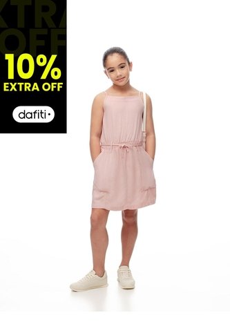 Vestido Corto Rosado Niña Rosa Gef