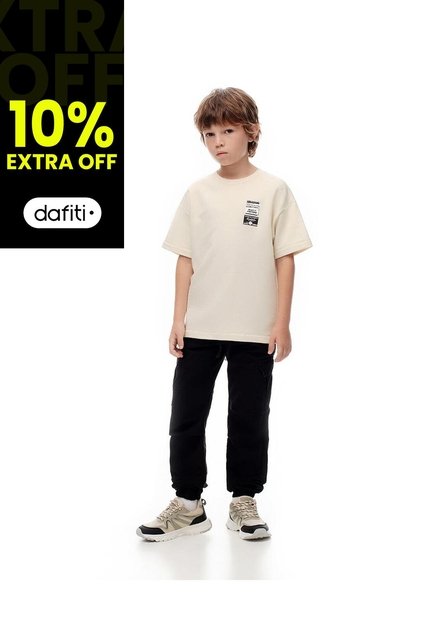 Jogger Regular Algodón Negro Niño Negro