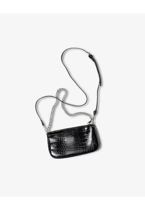 Bolso Baguette Texturizado Negro Mujer