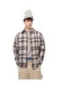 Camisa Manga Larga Regular Algodón Cuadros Hombre Cafe de Gef