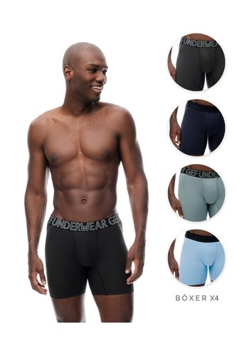 4 Bóxers Medio Surtido Hombre Multicolor Gef