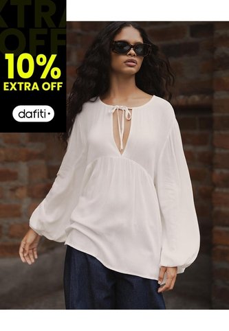 Camisa Oversized Manga Larga Blanca Mujer Blanco Gef