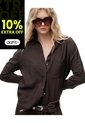 Camisa Regular Chocolate Mujer Chocolate de Gef