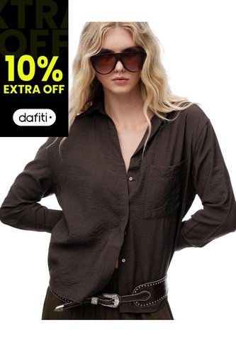 Camisa Regular Chocolate Mujer Chocolate Gef