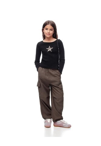 Jogger Cargo Tiro Medio Café Niña Cafe Gef