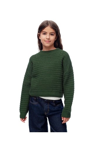 Suéter Oversize Tejido De Punto Verde Niña Verde Gef