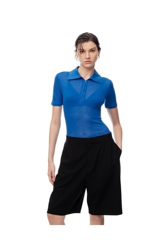 Polo Slim Tejido De Punto Azul Mujer Azul Gef