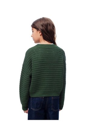 Suéter Oversize Tejido De Punto Verde Niña Verde