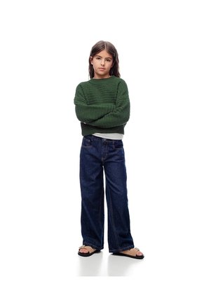 Suéter Oversize Tejido De Punto Verde Niña Verde