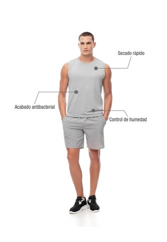 Camisilla Deportiva Antibacterial Gris Hombre Gris Gef