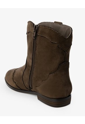 Botas Tipo Cowboy Gamuzadas Café Niña Cafe