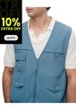 Chaleco Utilitario Regular Liviano Azul Hombre Azul de Gef