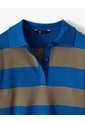 Suéter Tipo Polo Tejido De Punto Rayas Mujer Azul de Gef