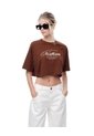 Camiseta Crop Regular Algodón Café Estampada Mujer Cafe de Gef