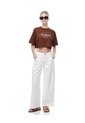 Camiseta Crop Regular Algodón Café Estampada Mujer Cafe de Gef