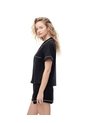 Camisa + Short De Pijama Algodón Negro Mujer Negro de Gef