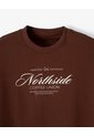 Camiseta Crop Regular Algodón Café Estampada Mujer Cafe de Gef