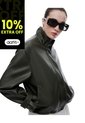 Chaqueta Regular Tipo Cuero Verde Mujer Verde de Gef