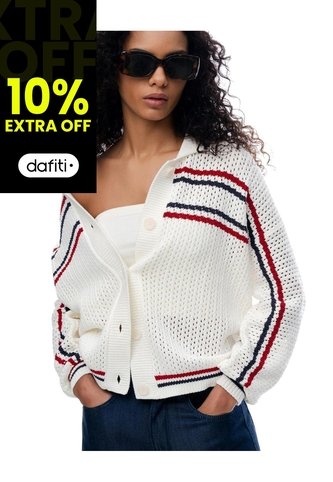 Suéter Regular Rayas Blanco Mujer Blanco Gef
