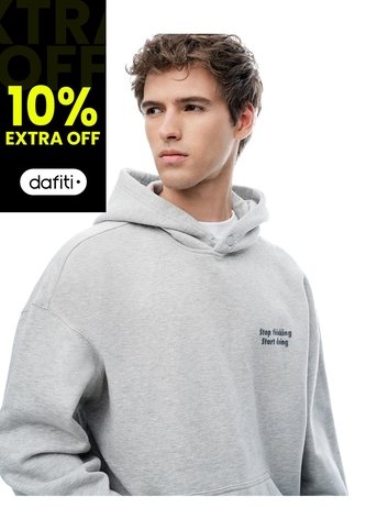 Buzo Tipo Hoddie Gris Hombre Gris Gef