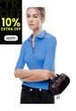 Polo Slim Tejido De Punto Algodón Azul Mujer Azul de Gef