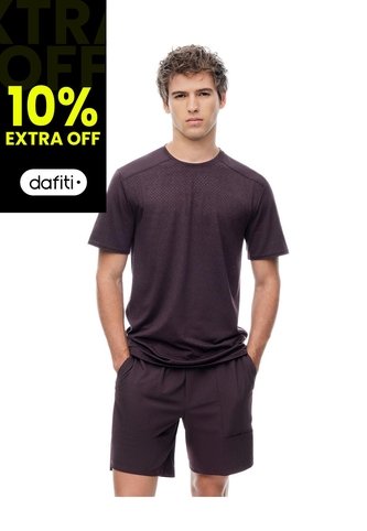 Camiseta Deportiva Control Humedad Morada Hombre Purpura Gef