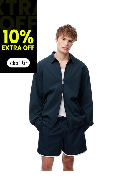 Chaqueta Tipo Bomber Regular Azul Hombre Azul