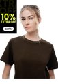 Camiseta Regular Algodón Chocolate Mujer Chocolate de Gef