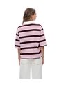 Polo Manga Corta Oversize Algodón Rayas Mujer Rosa de Gef