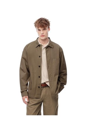 Camisa Overshirt Algodón Habano Hombre Marron