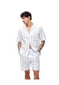 Bermuda Algodón Rayas Hombre Blanco de Gef