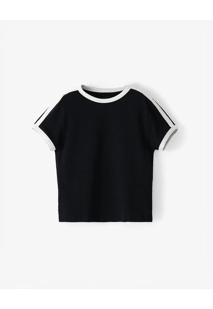 Camiseta Slim Negra Mujer Negro