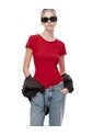 Camiseta Slim Algodón Rojo Mujer Rojo de Gef