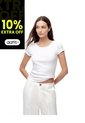 Camiseta Slim Algodón Blanca Mujer Blanco de Gef