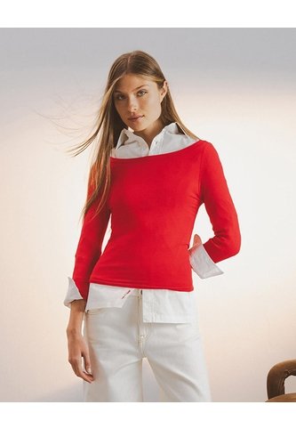 Camiseta Manga 3/4 Roja Mujer Rojo Gef