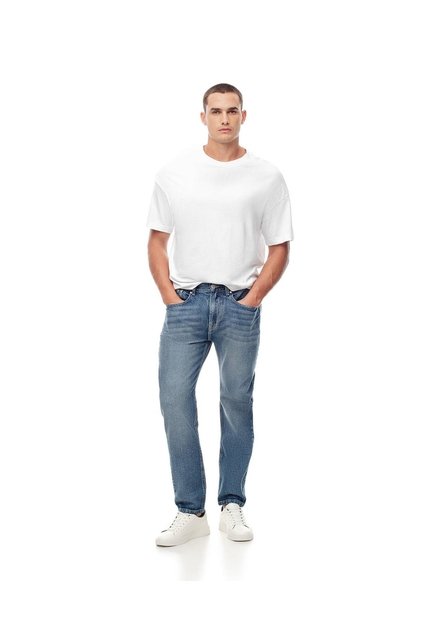 Jean Tappered índigo Medio Hombre Azul Oscuro