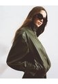 Chaqueta Regular Tipo Cuero Verde Mujer Verde de Gef