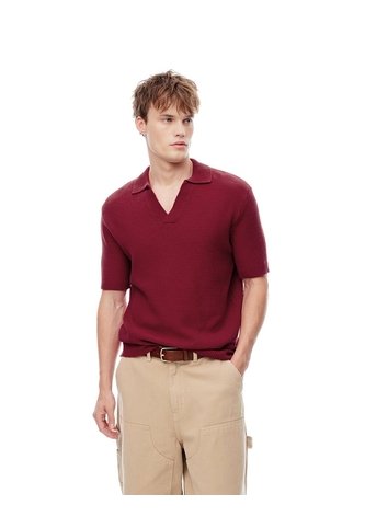 Polo Regular Tejido De Punto Algodón Rojo Hombre Rojo Gef