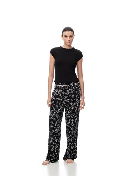 Pantalón De Pijama Estampado Mujer Negro